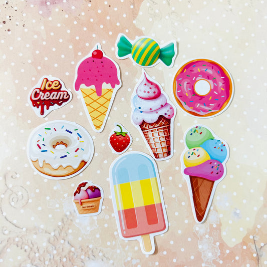 Cream & Cone StiKars (Set of 10)