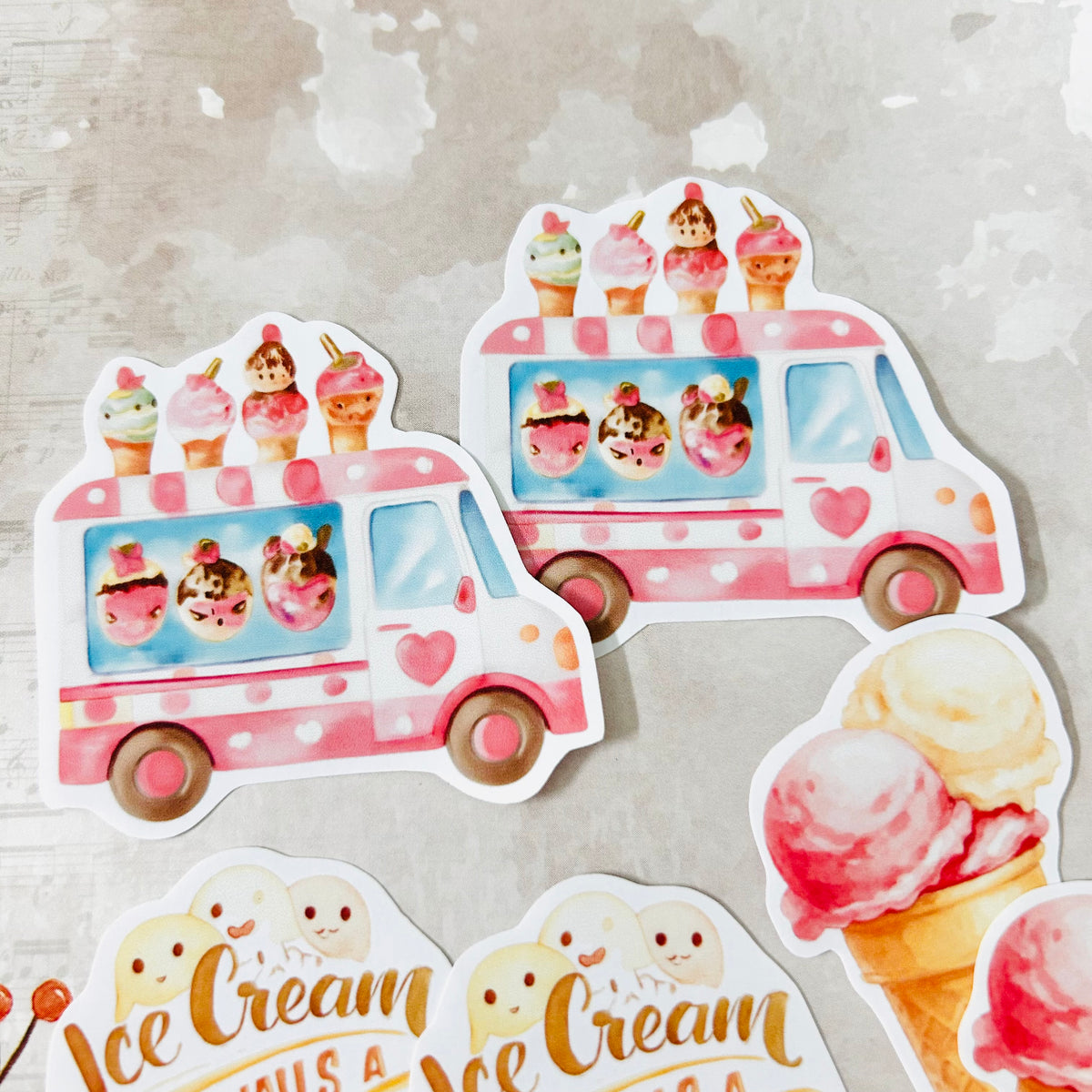 Ice Cream Truck StiKars (Set of 6)