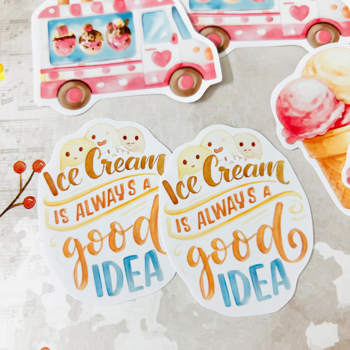 Ice Cream Truck StiKars (Set of 6)