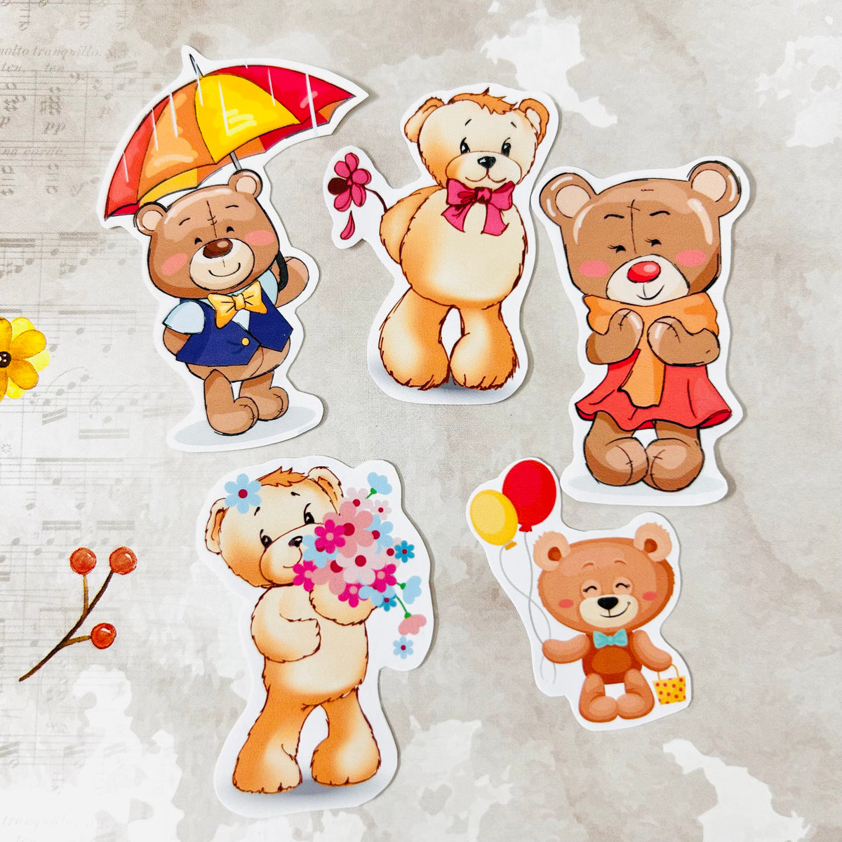 Teddy Hugs StiKars (Set of 5)