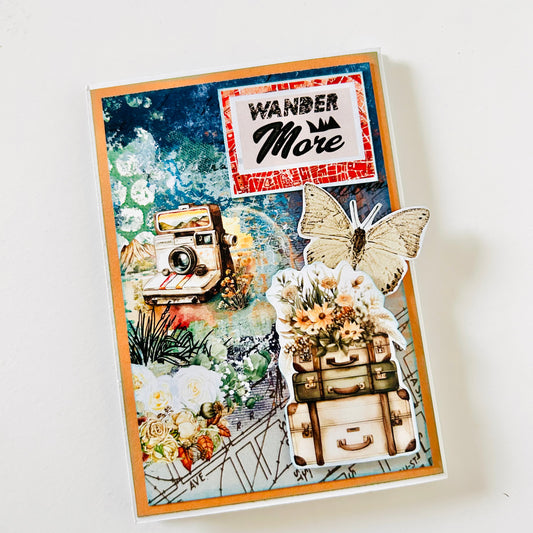 🌍✈️ Wander More – Zig-Zag Fold Travel Photo Album