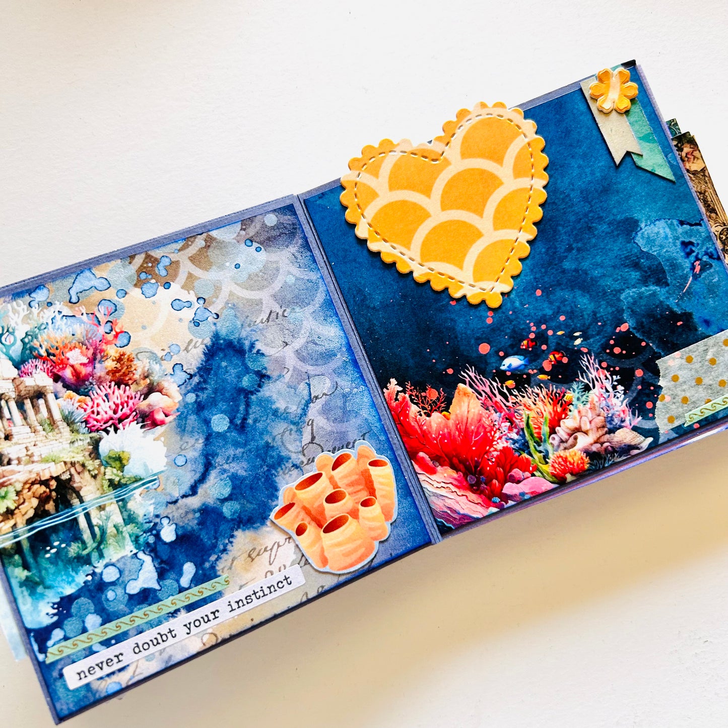 🌊 Handmade Photo Album – Underwater Fantasy Book Style