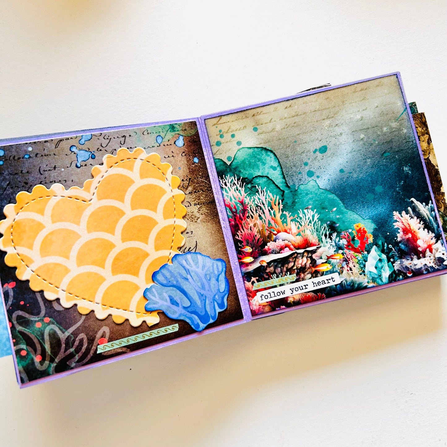 🌊 Handmade Photo Album – Underwater Fantasy Book Style