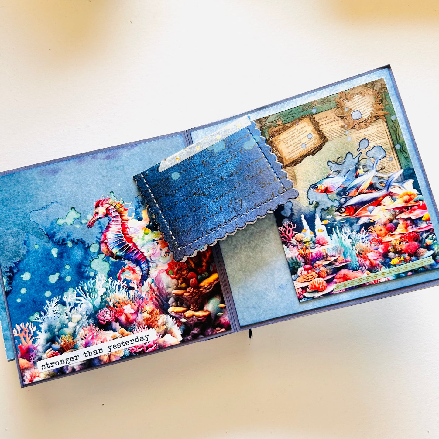 🌊 Handmade Photo Album – Underwater Fantasy Book Style