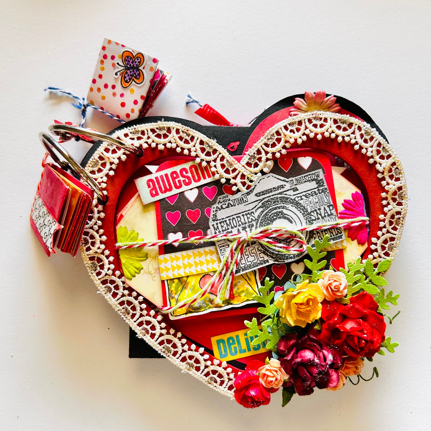 ❤️ Heart‑Shaped Chipboard Album – “Memories of Love”