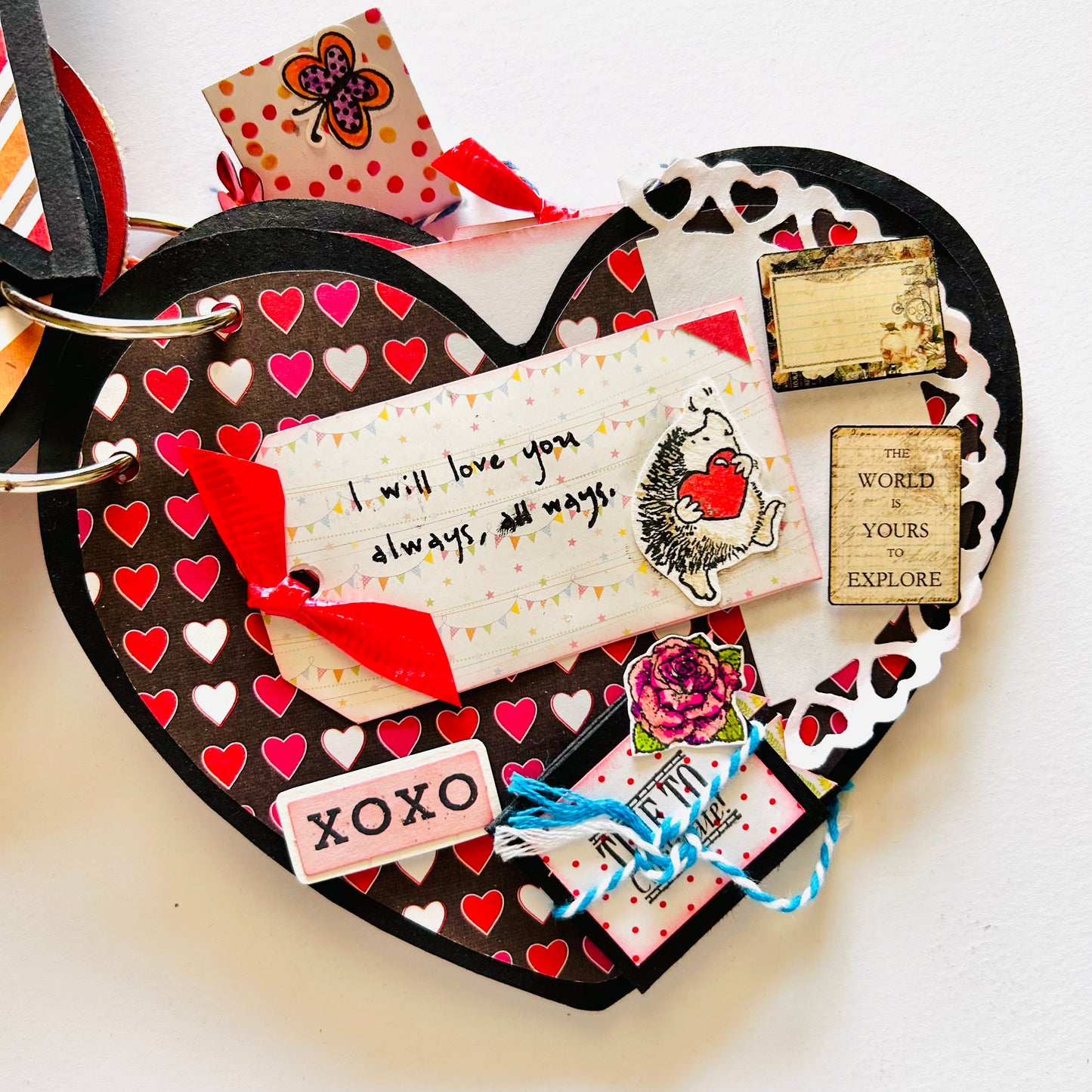 ❤️ Heart‑Shaped Chipboard Album – “Memories of Love”