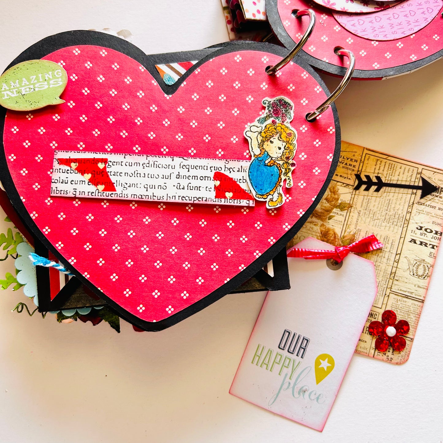 ❤️ Heart‑Shaped Chipboard Album – “Memories of Love”