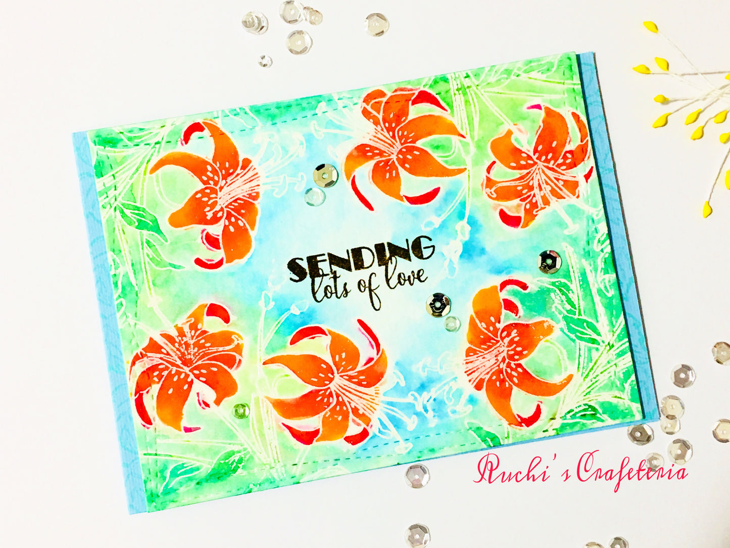 🧡 Sending Lots of Love – Handmade Watercolor Card
