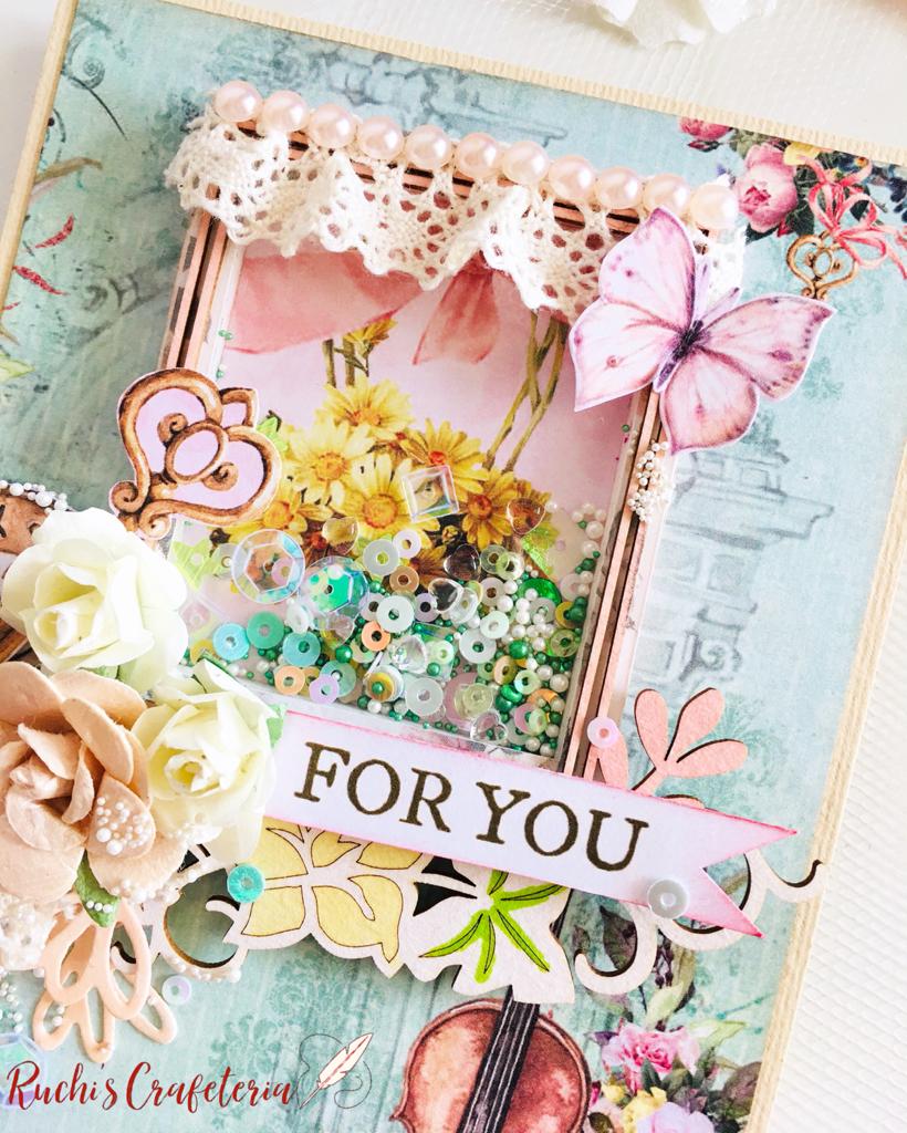 🎶 Handmade Easel Shaker Card – “For You”